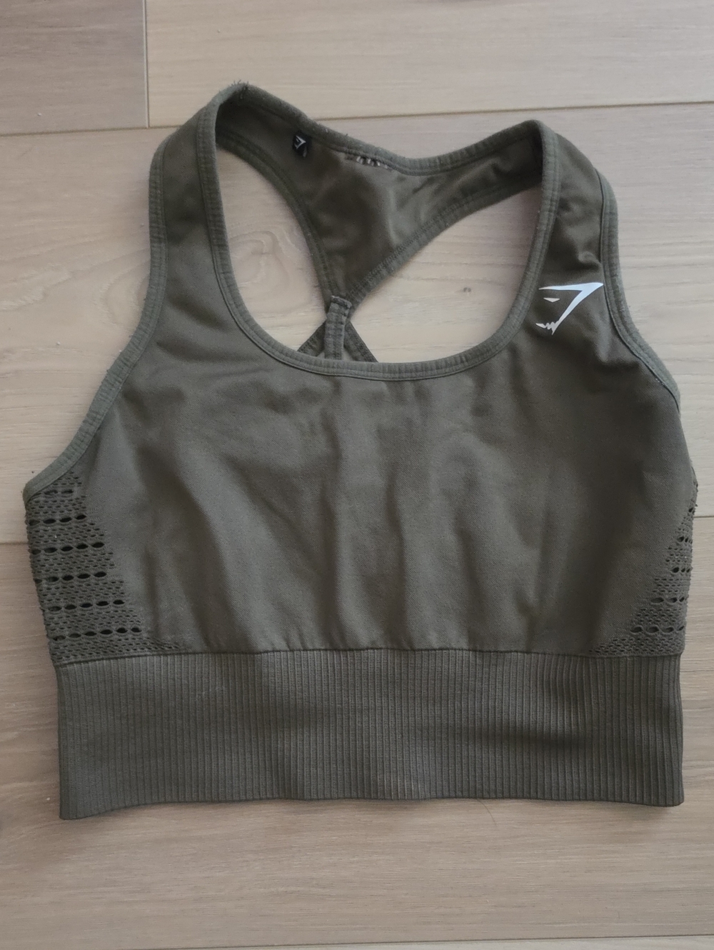 Gymshark Olive Green Seamless Racerback Sports Bra